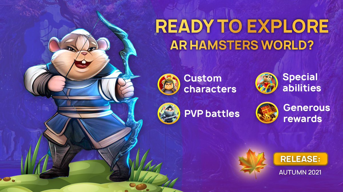 SAFEHAMSTERS's tweet photo. 🍂 The big adventure kicks off this fall!

 Create a hamster character, customize, equip with artifacts and go in search of 💰 real treasures in the AR Hamsters World game universe.

 Already this fall.  Buy or earn SEED to get a head start!

https://t.co/LGTy3u8kdx https://t.co/tALlYFpAlz