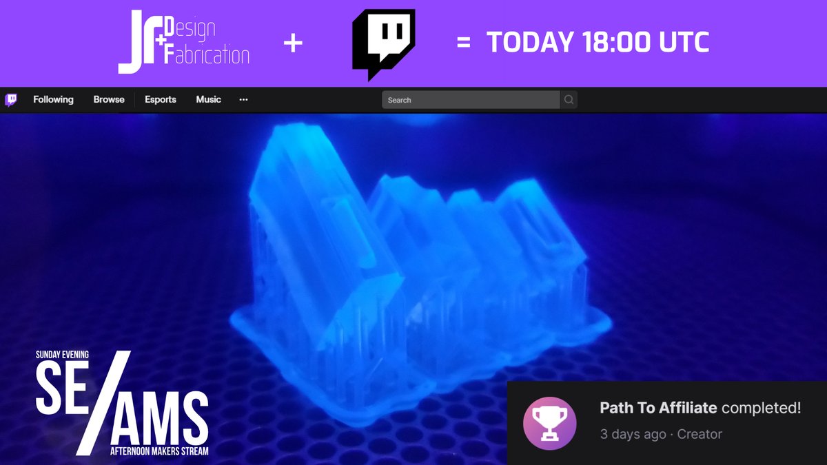 JRDesFab's tweet photo. JRDF has reached Twitch Affiliate! Come join Kals &amp; JR talking about loyalty points, exclusive products, and twitch GIVEAWAYS! 18:00 UTC

https://t.co/ILP2QUekP2 https://t.co/dmNEh2cBC0
