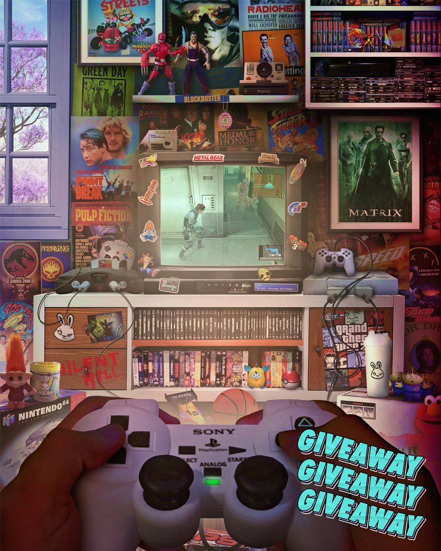 SneakEnergy's tweet photo. 🥤 GIVEAWAY 🥤 

To celebrate our Cola Millions launch we're giving you the chance to #WIN a bespoke piece of Sneak Generations artwork 🔥

➡️ Follow @SneakEnergy
➡️ RT 
➡️ Tag a friend + your favourite game from the 90s https://t.co/mEP3Z5p7GE