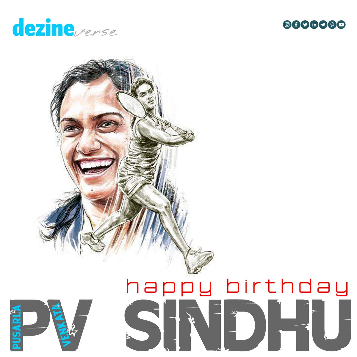 dezineverse's tweet photo. Happy Birthday Champion ✌️✌️

#advertiesment #media #digitalmedia #digitalpromotion #stayhome #staysafe #connectus #getpublish #dezineverse #shuttle #badminton #pvsindhu #indiantigress #happybirthday #happybirthdaysindhu https://t.co/rpZuduxWCd