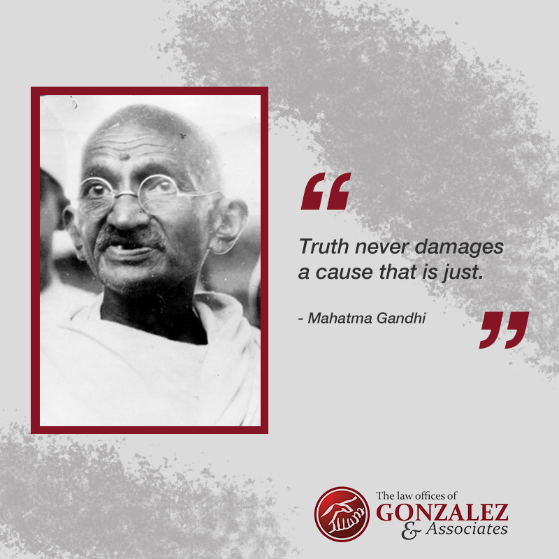 NGonzalezLaw's tweet image. “Truth never damages a cause that is just.” -Mahatma Gandhi
---
#Legalteam #Lawyer #Miami #Florida #PersonalInjury #attorney #Gonzalez #Associates #caraccident #accident #bankruptcy #law #Immigration #miamiaccident #caraccidentlawyer #accidentlawyer #familylawyer #miamilawfirm