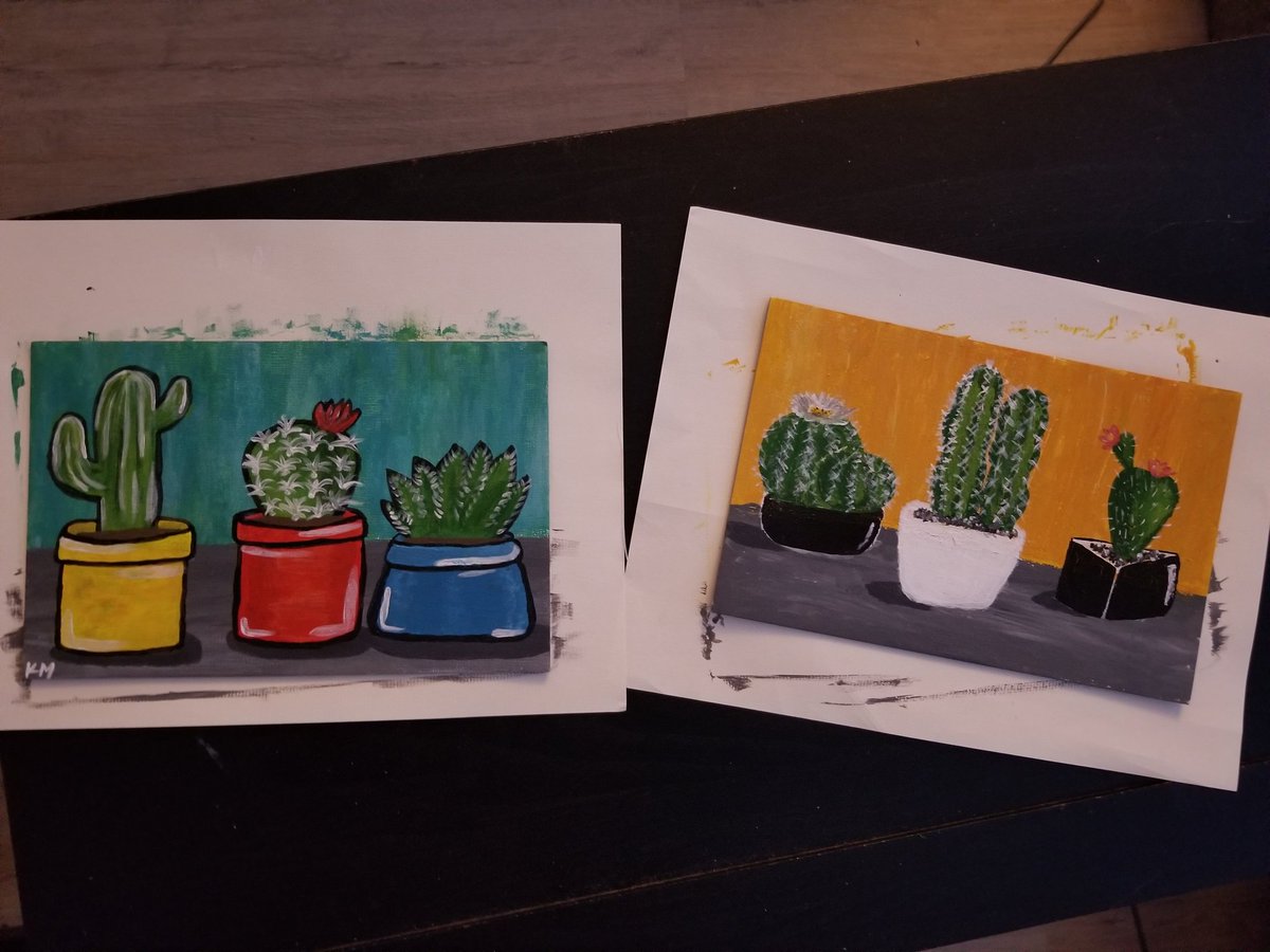 ROGU3RAG3's tweet photo. Did one of those follow along paints with the roomie last night 🎨🖌️

💫Part 1: Cacti 🌵💫 https://t.co/RXzTdeea8J
