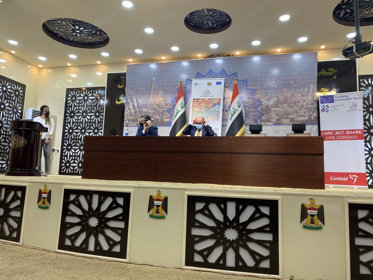 DaphFelice's tweet photo. Discussing the challenges and opportunities of the poultry sector at @ITCnews event at the Governors office in #Mosul - Happy to be part with @Cordaid during these first steps of SAAVI project in #Iraq - all funded by the #EU @EUinIraq @EUAmbIraq https://t.co/50BVQHYu90
