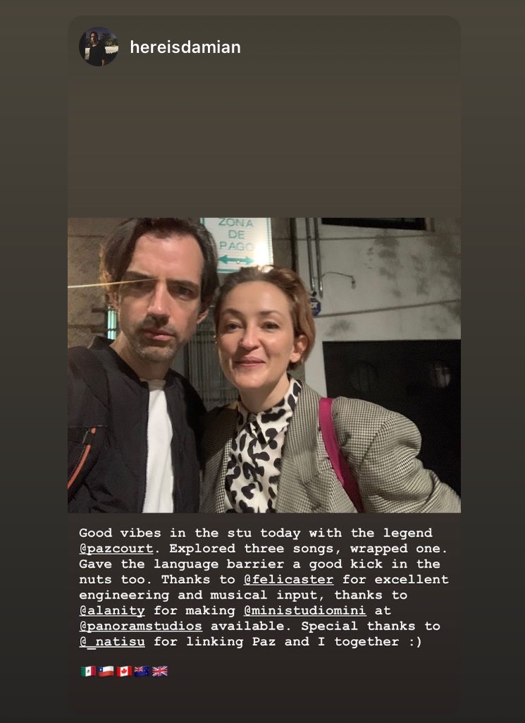 Inolvidable día en el estudio ayer junto a <a href="/HereIsDamian/">Damian Taylor</a> ✨✨✨