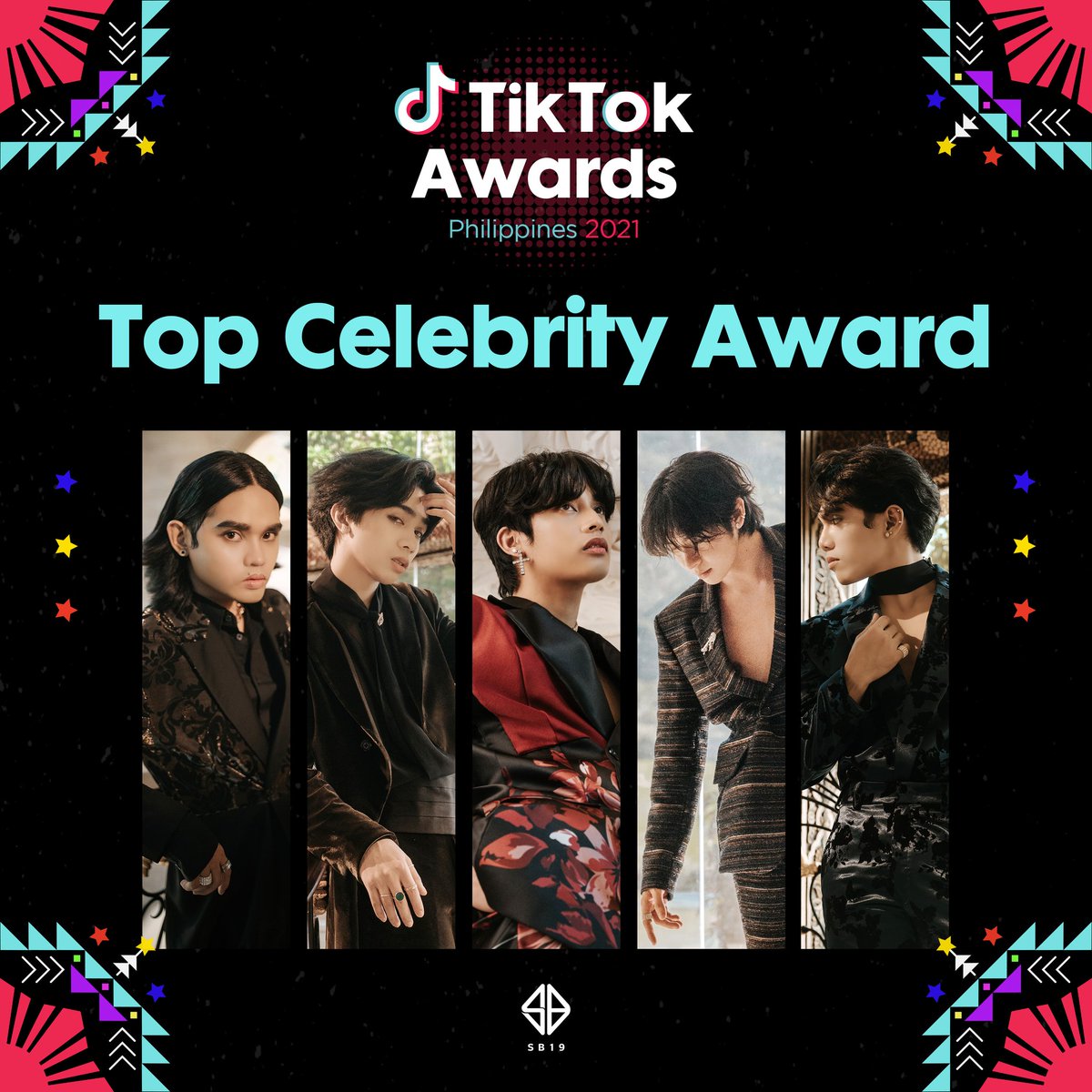 SB19Official's tweet photo. We won the #TikTokAwardsPH Top Celebrity Award 🏆

Maraming salamat sa inyong suporta, A'TIN 💙

#SB19TikTokTopCelebrity #SB19atTikTokAwardsPH https://t.co/GIcNbcvGZR