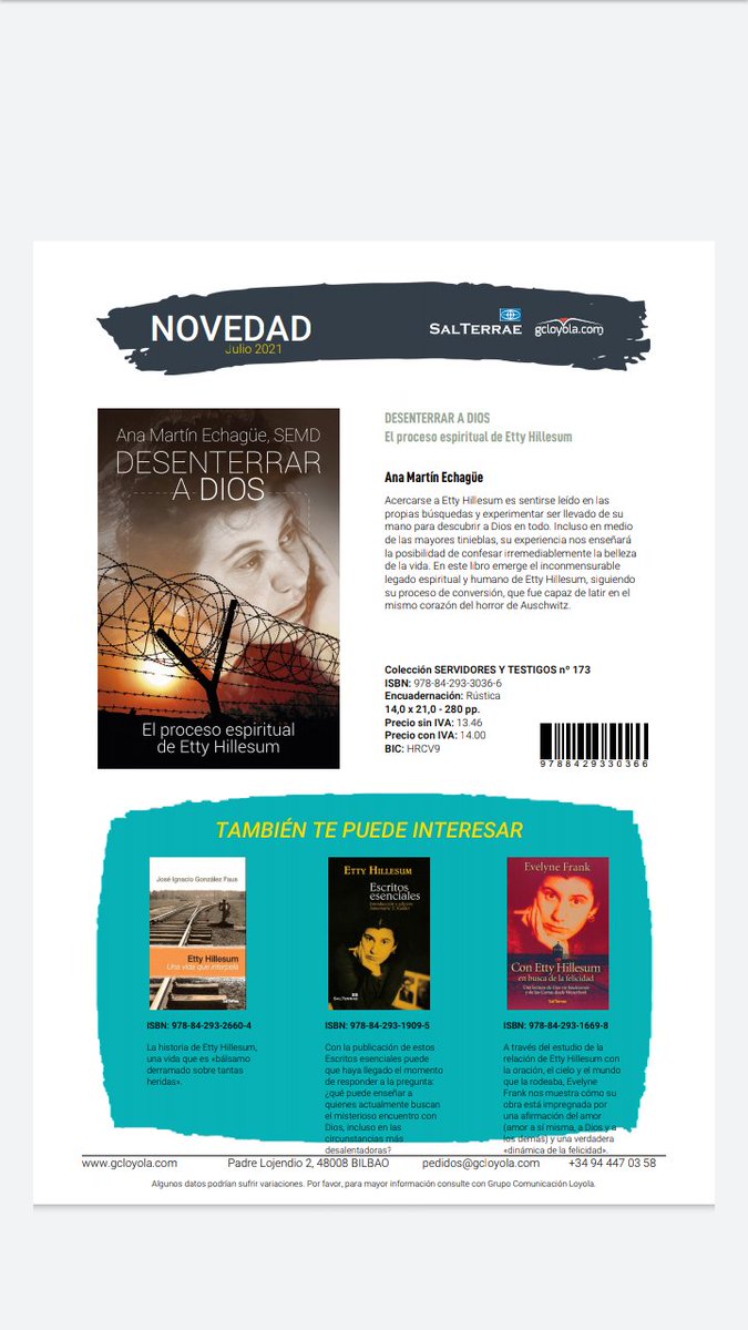 servimalasiqui's tweet photo. Si te interesa leer sobre Etty Hillesum, tienes un nuevo libro. https://t.co/HW0qvy0R2b