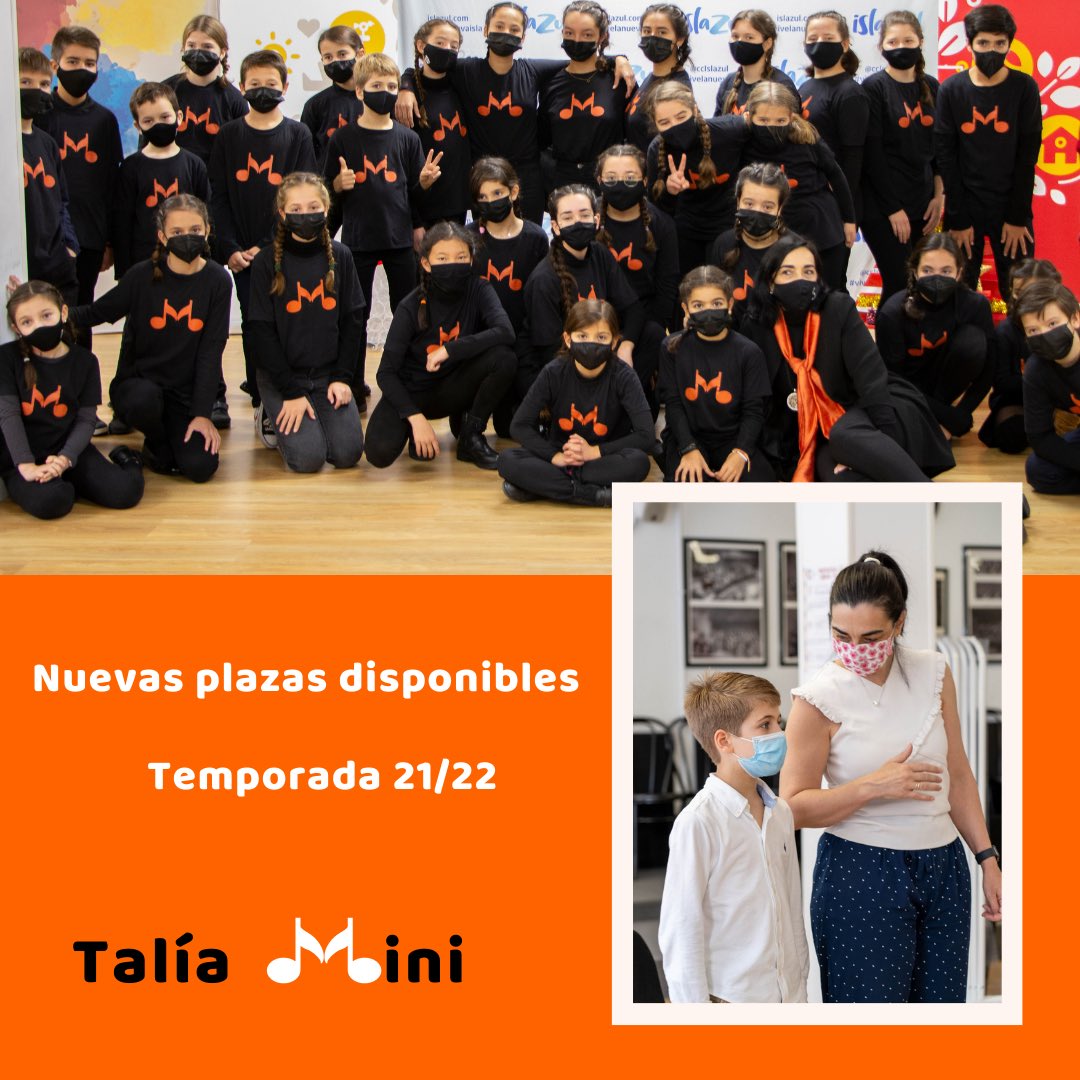 GrupoTalia's tweet photo. Talía Mini es la agrupación ideal para que tus hijos aprendan a cantar junto a grandes amigos y con magníficos proyectos bajo la batuta de @silviasanztorre 

Confía en el #grupotalia para la formación de tu familia.

Infórmate:
📞 91 3185928
📧 taliamini@grupotalia.org https://t.co/J8TFMlmVY7