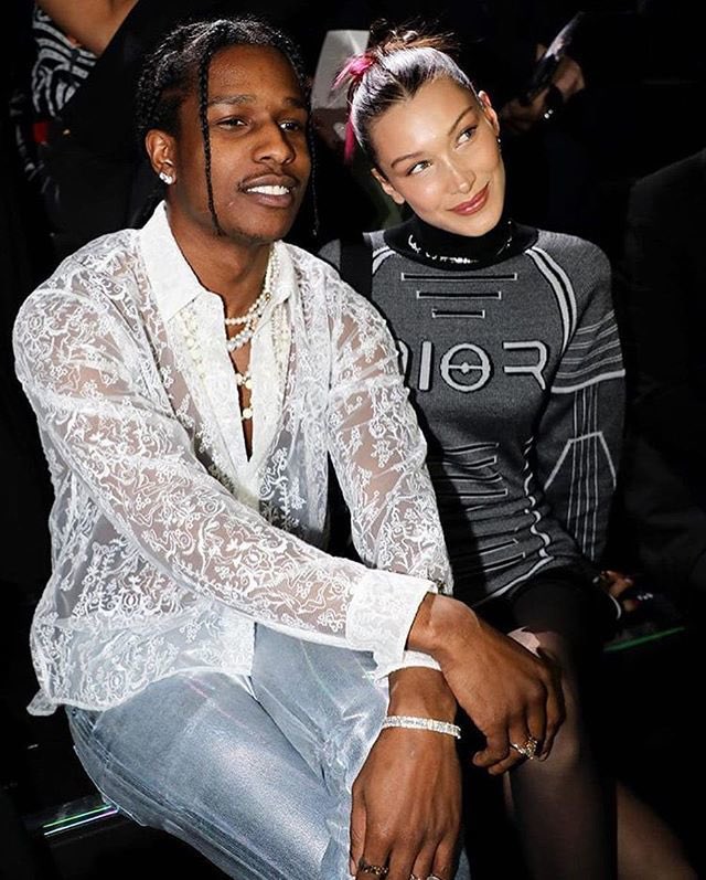 BERLAlN's tweet photo. Bella and A$AP Rocky Front Row at the Dior Homme Pre Fall ‘19 show https://t.co/GMJBb39vbe