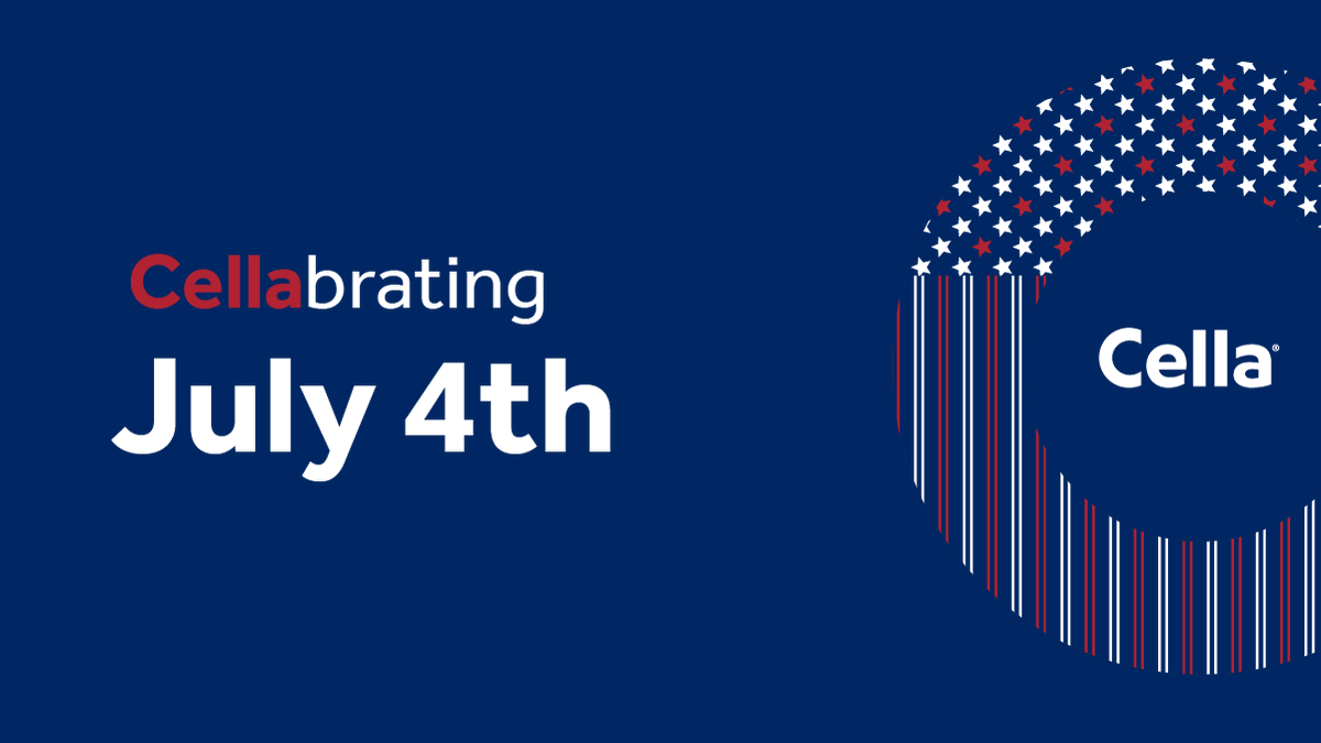 CellaServices's tweet photo. Are you wearing red, white, and blue today? We certainly are! From everyone here at Cella, we hope you have fun cellabrating today, plus a safe and relaxing Fourth of July!
Cella will be closed Monday, July 5th, to honor July 4th, 2021.
#cella #puttingpassiontowork https://t.co/Pm7yR2E0h2