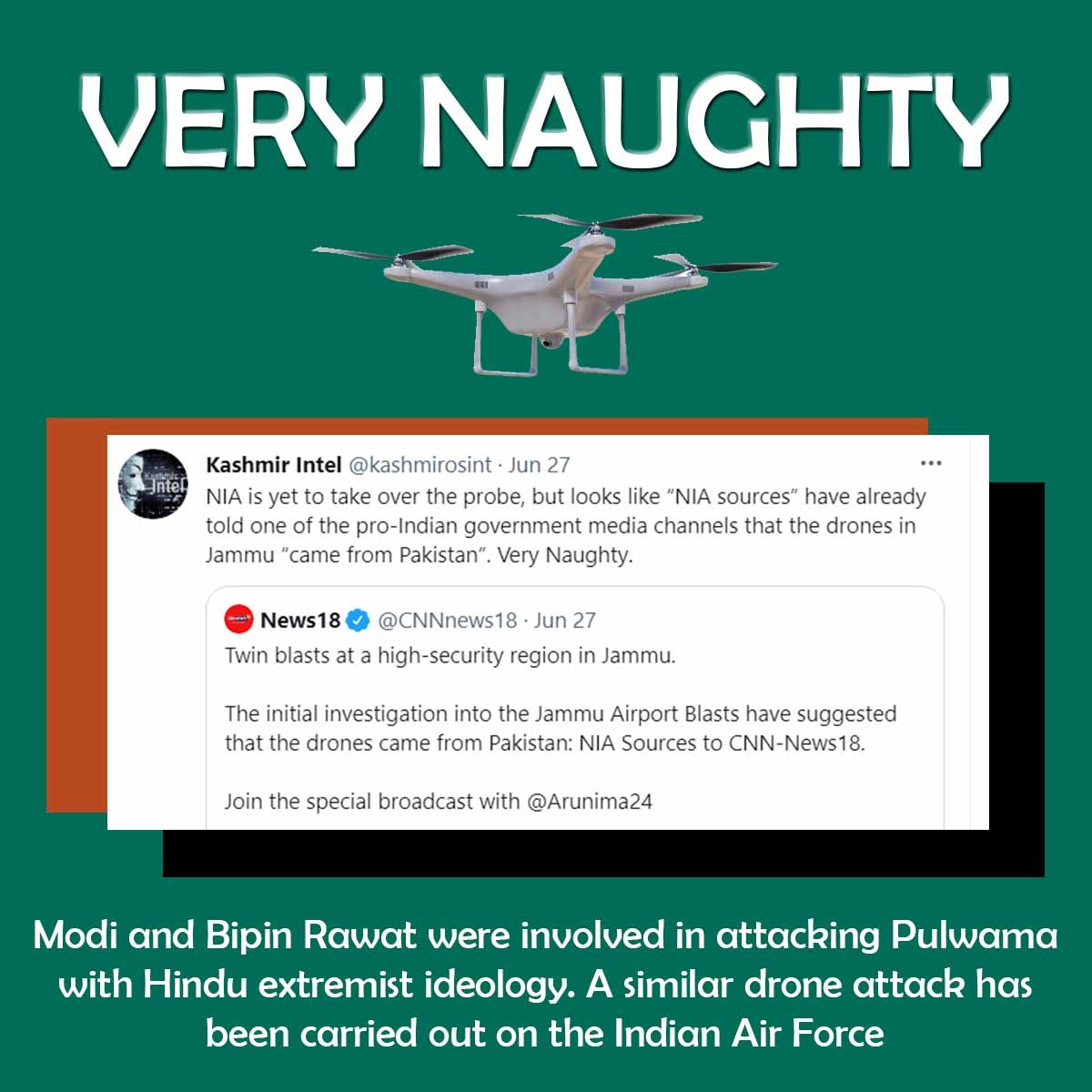 H83razi's tweet image. #DelhiDroneDramaDebunked
India is a non serious state in the world.
#Indiaisaterroristcountry