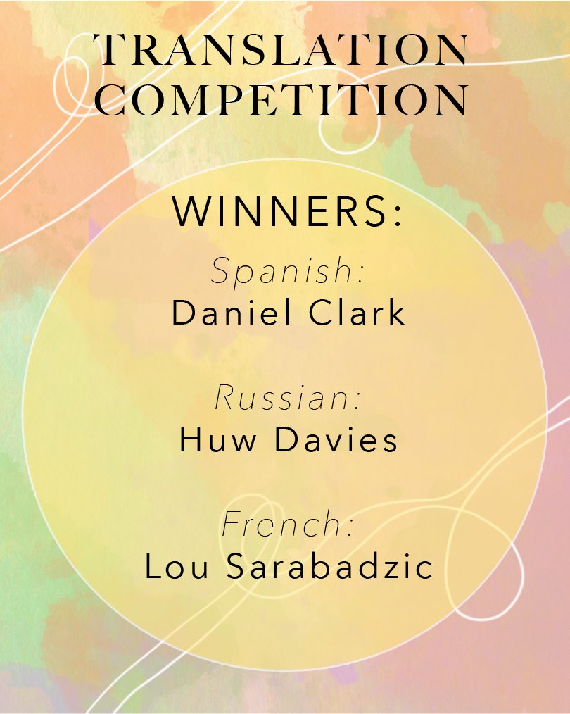 inanothervoice's tweet photo. We’re so excited to announce the winners of our competition! 
@huwwdavies has won for Russian,
@dang_clark for Spanish 
And Lou Sarabadzic for French https://t.co/lRXo1V3o6I