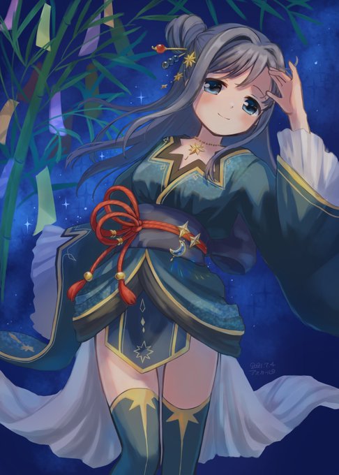 「hair bun tanabata」 illustration images(Latest)