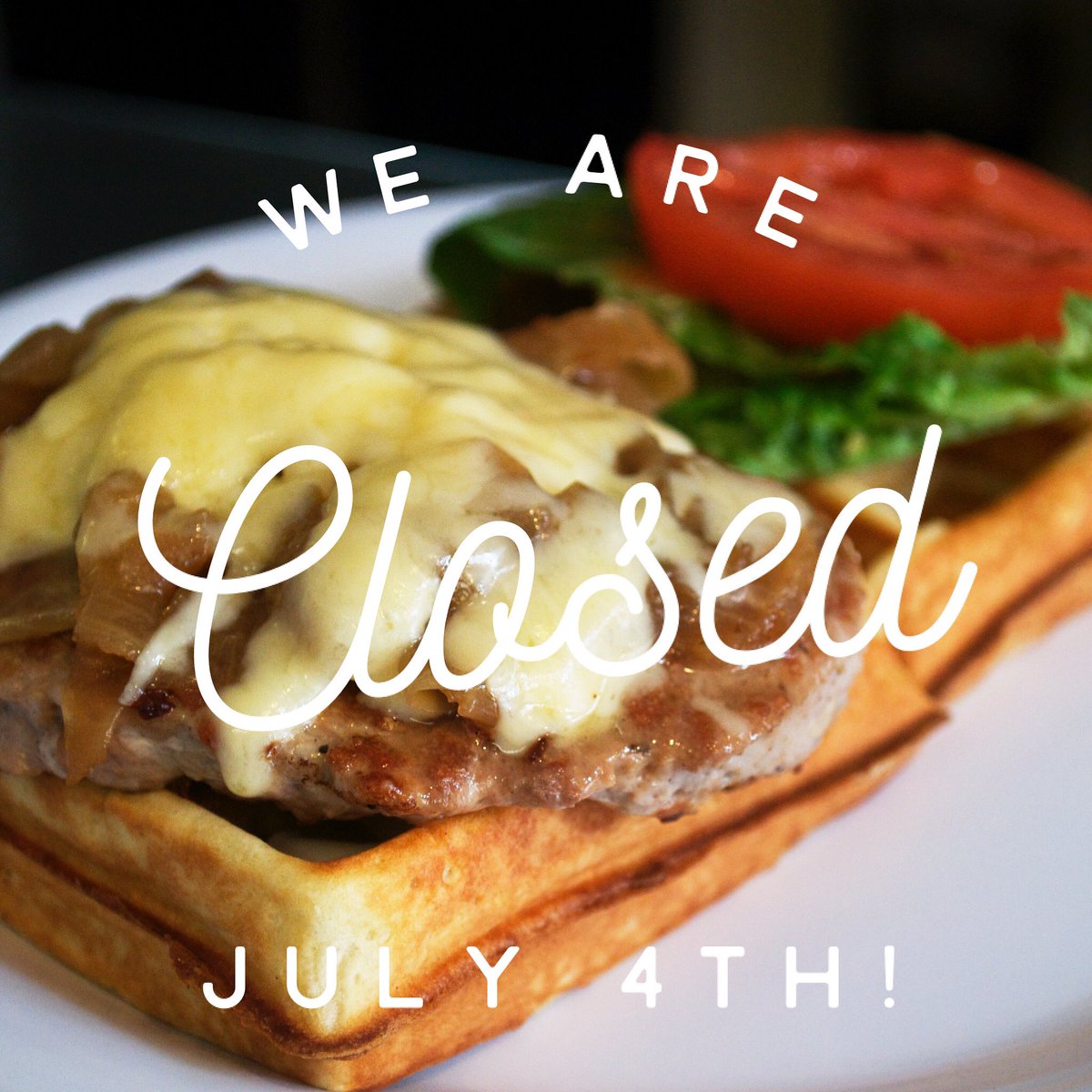 WaffleFrolic's tweet photo. 🚨 REMINDER: we are closed today for the 4th! Have a safe and enjoyable day and we will see you all in a couple days! ❤️🤍💙 #twithaca #wafflefrolic #downtownithaca https://t.co/6hPchEivfP