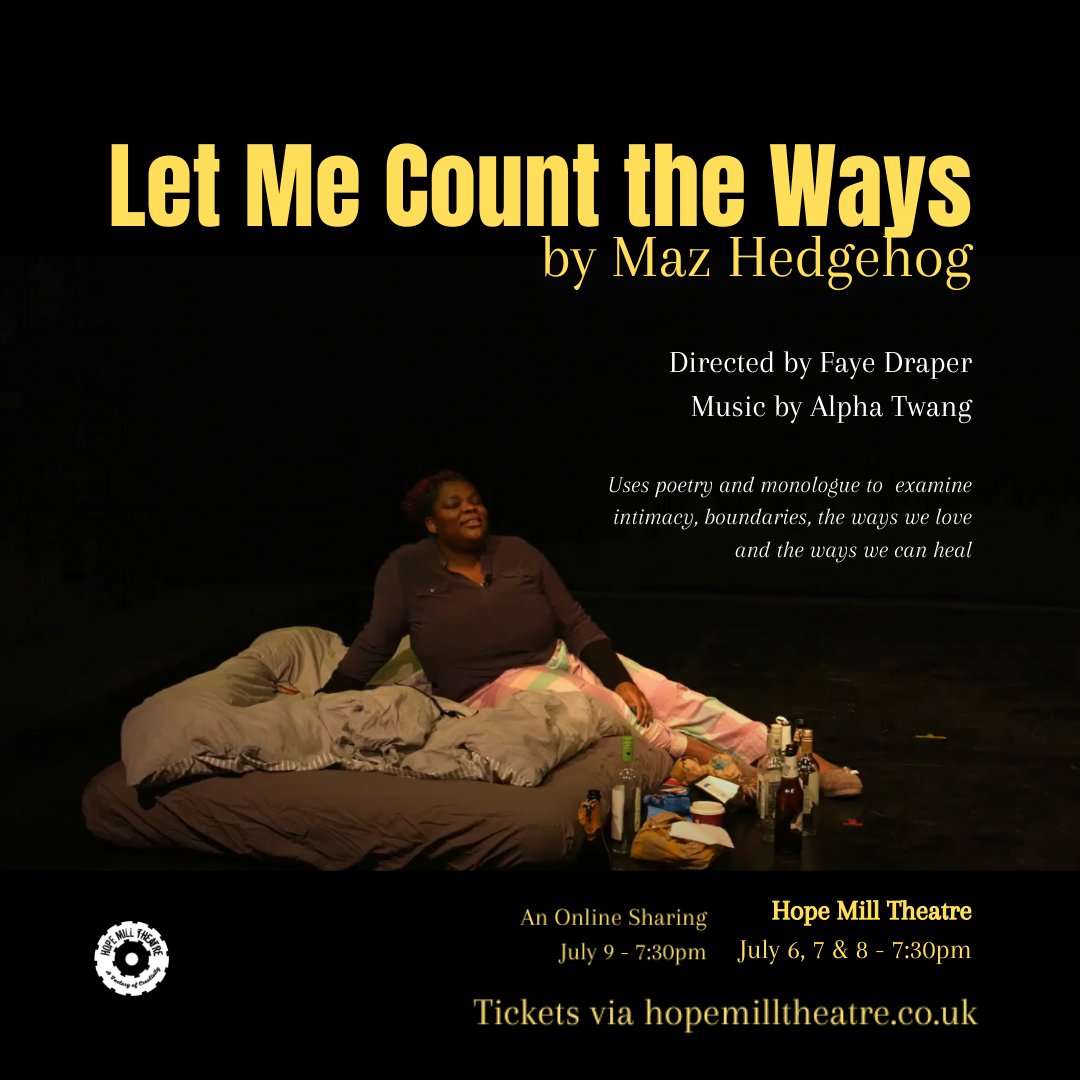 It's a one-woman show about mental health, blackness, queerness, beauty, and finding love and community in the midst of loneliness and self destruction - #LetMeCountTheWays is not one to miss!

Need more reasons to book? Read what <a href="/LucyWriters/">Lucy Writers' Platform</a> had to say: buff.ly/2V313pb