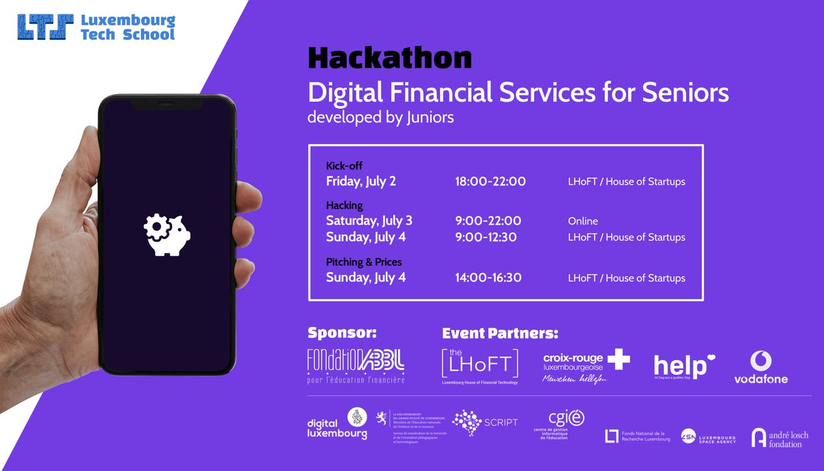 After the ​7​ #amazing​ <a href="/LuxTechSchool/">Luxembourg Tech School</a> #LIVE #pitches​ for this #Hackathon dedicated to #Digital #FinServ for #Seniors by #Juniors ...🥁

​Winner> CyberLearn 🥳
Runner up> Credit Chicken 🐥
​2nd R​unner up> BankAssist ​😎

Congrats to ALL Student ​&amp; Teams​👏
Thanks to our Jury🙏