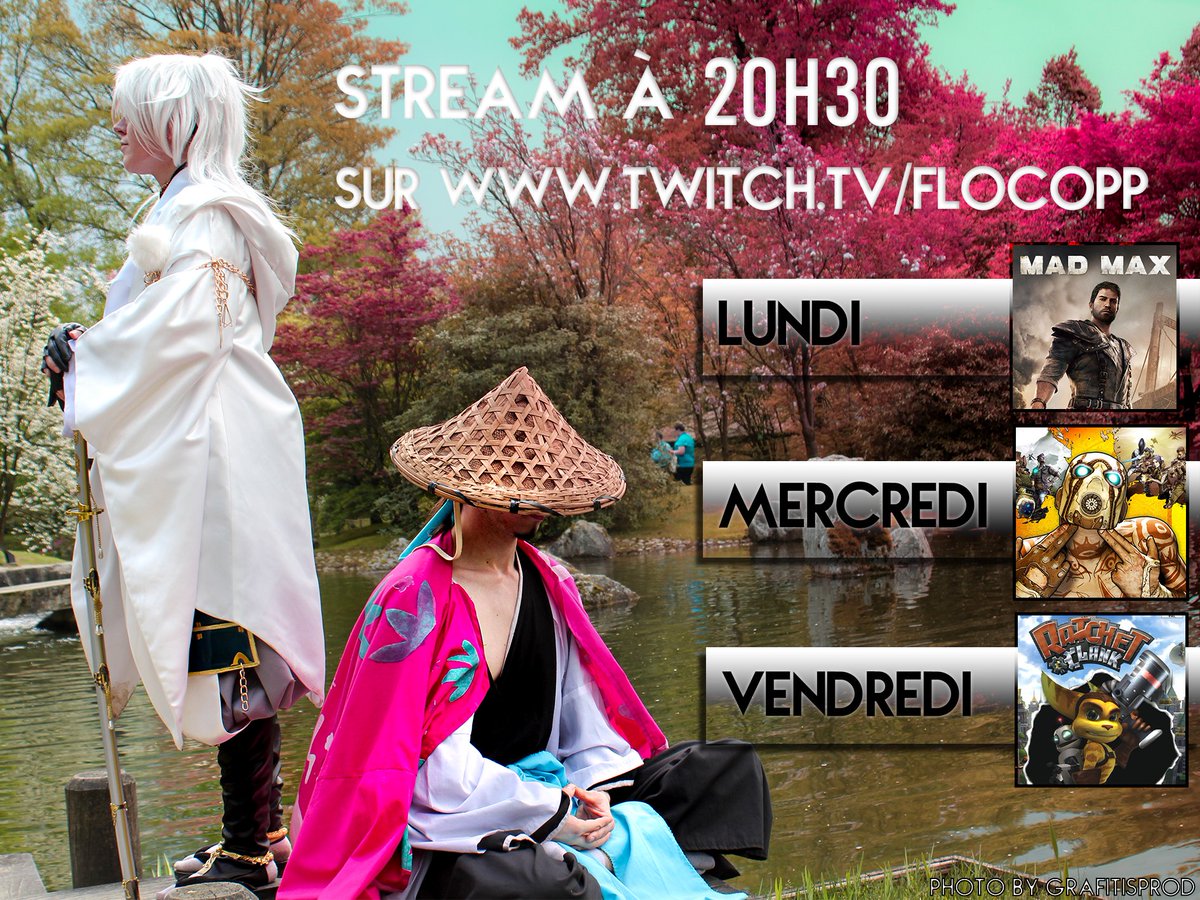 Hello, ça fait une semaine que je le lance sur #twitch et je vous propose mon planning à venir ^^ #madmax #borderlands2 #RatchetAndClank