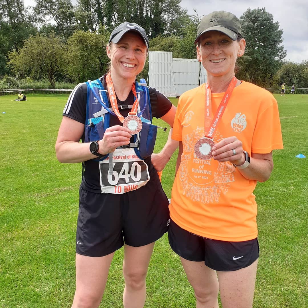 A very hilly and humid 10 mile race. Despite that I was on for a PB. Then caught up with my running buddy and she was struggling. Stopped and finished the last 2 miles at a run-walk with her. Because friends are more important than times x 
#ukrunchat #marathontraining
