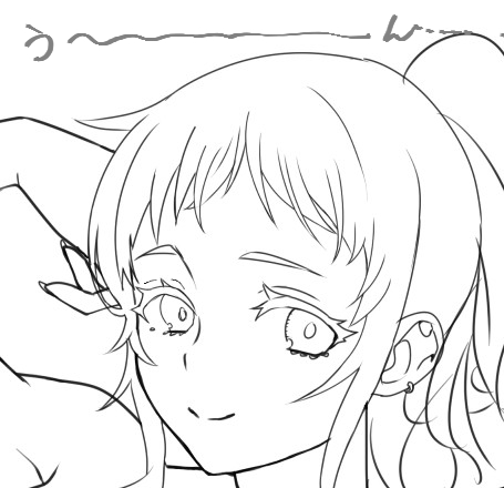 かいてる…やっぱ長い髪むずかしいね…たぶん間に合わんと思う 