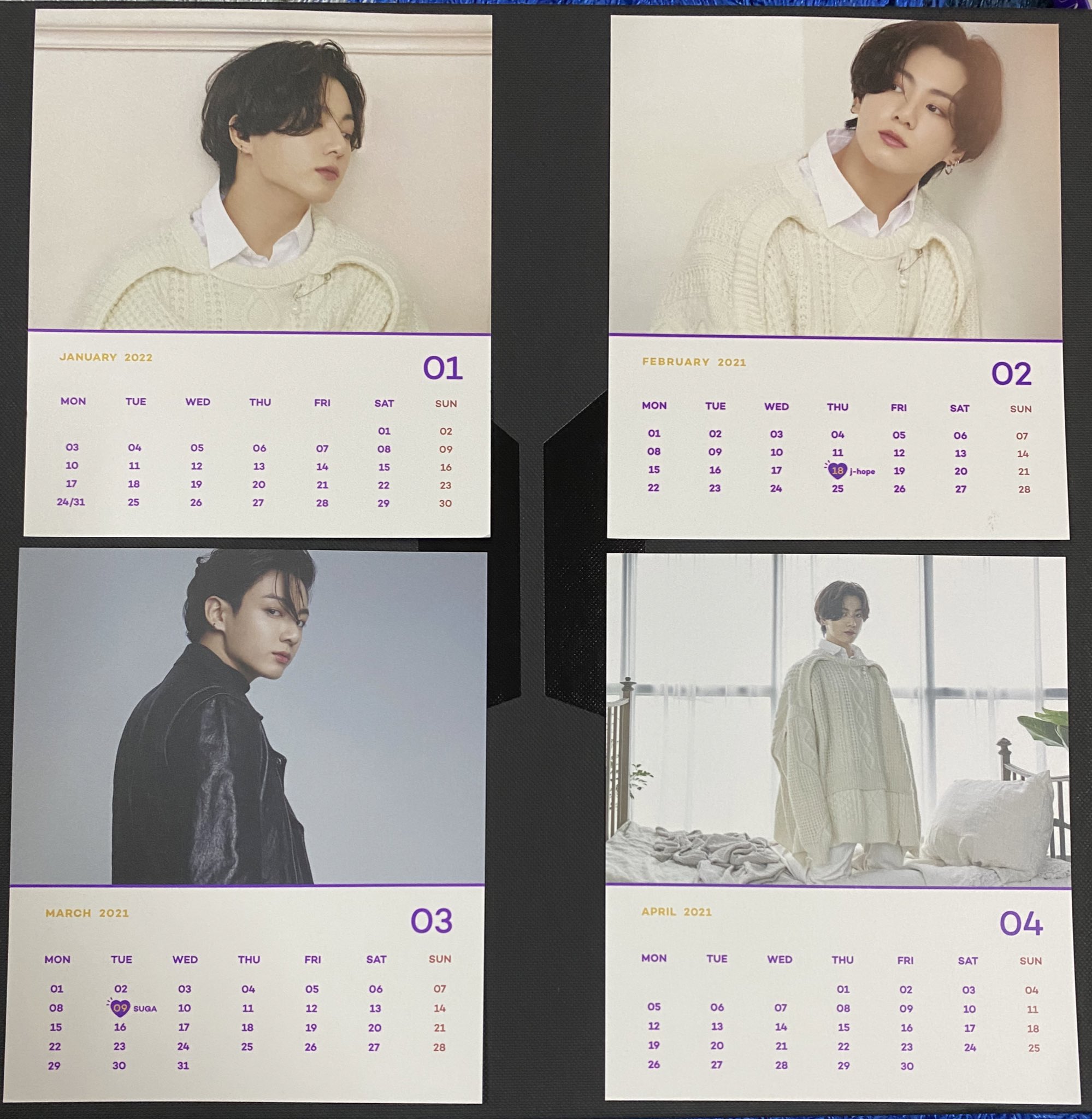 𝒟𝑒𝓁𝓁 On Twitter Jungkook Dicon Calendar Card Double Sided Rm25 For 2 Pcs Choose Months Free Postage To Wm The Pictures Show Front And Back January To August Https T Co Xysopdb7mj