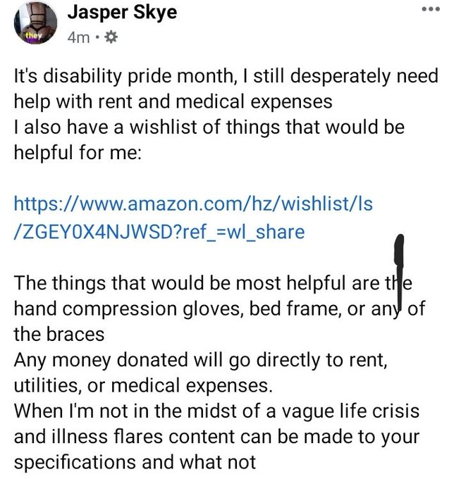 It's disability pride month and I really need some help  https://t.co/fdyinxjDTa https://t.co/DGonJA<a href="/tag/supportme"class="tags"><span>#supportme</span></a><a href="/tag/apclips"class="tags"><span>#apclips</span></a>