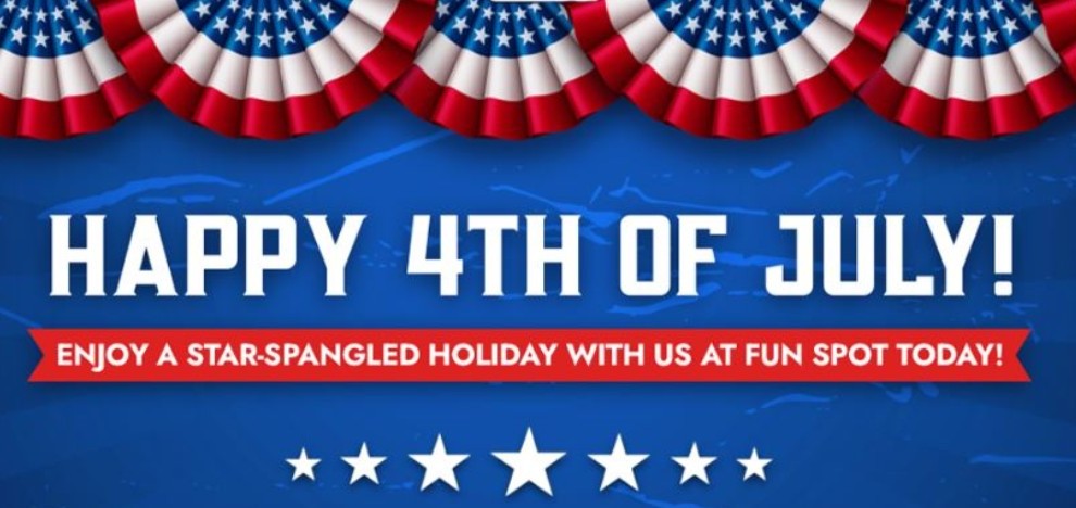 FunSpotAtlanta's tweet photo. Have a Yankee Doodle day with us from 10 AM-10 PM!
.
.
#4thofjuly #FunSpotAtlanta #FunSpotAmerica #USA #Summertime #FunSpotsHUGESummer #Atlanta #FSATP https://t.co/2dZFhfrgW4