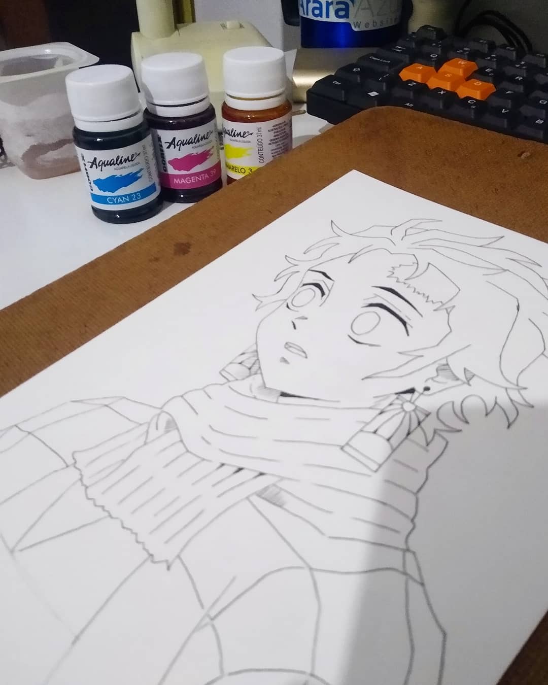 Nezuko e Tanjiro lineart  Anime, Desenho, Aquarela