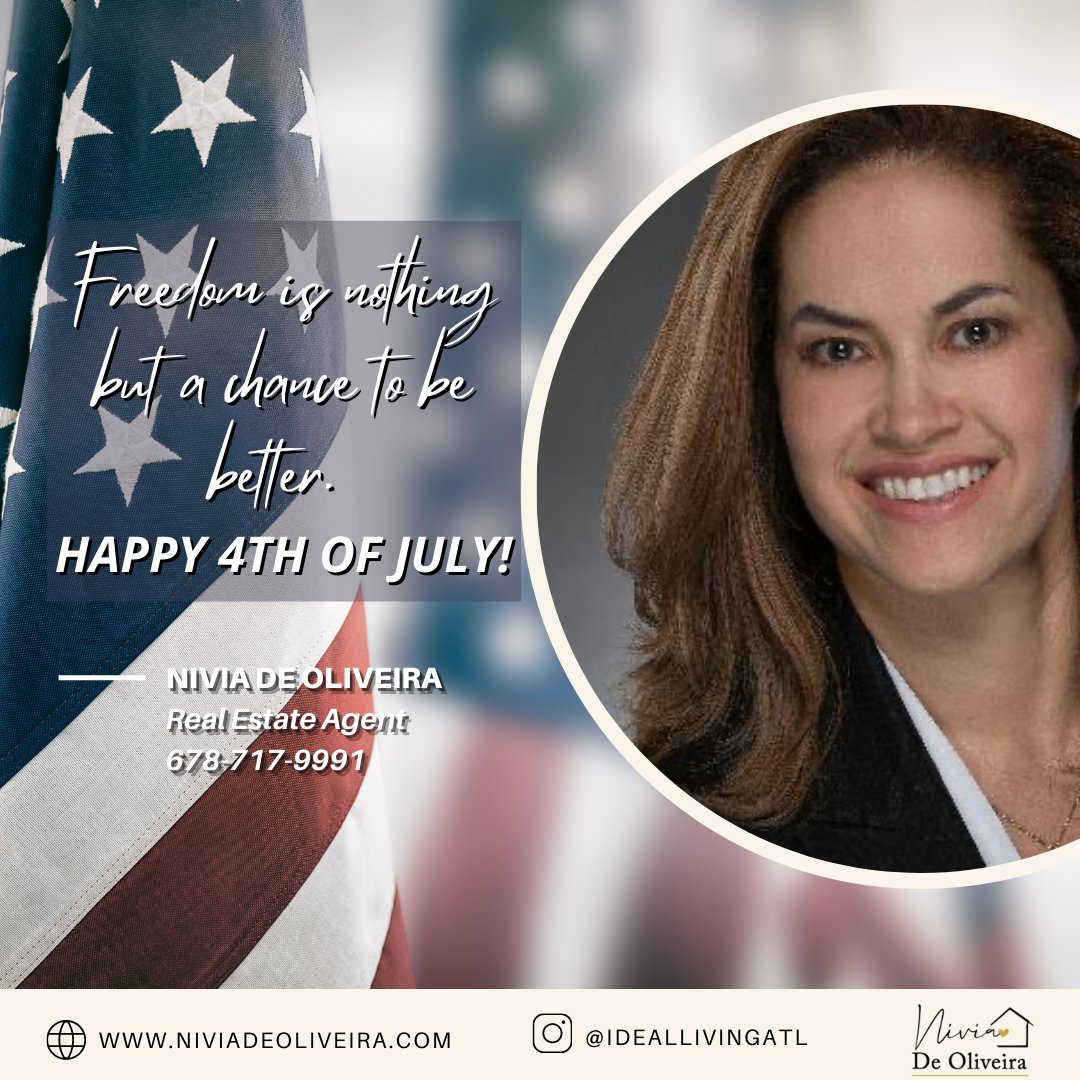Nivia_Realtor's tweet photo. Finally, the market is turning around and it is the best time to buy and sell! It would be my honor to help you or someone you know with any real estate needs. Call me anytime! I'd love to help!
Nivia De Oliveira REALTOR®
#IndependenceDay2021 #happy4thofjuly #TrustedRealtor https://t.co/NGXneb1mTY