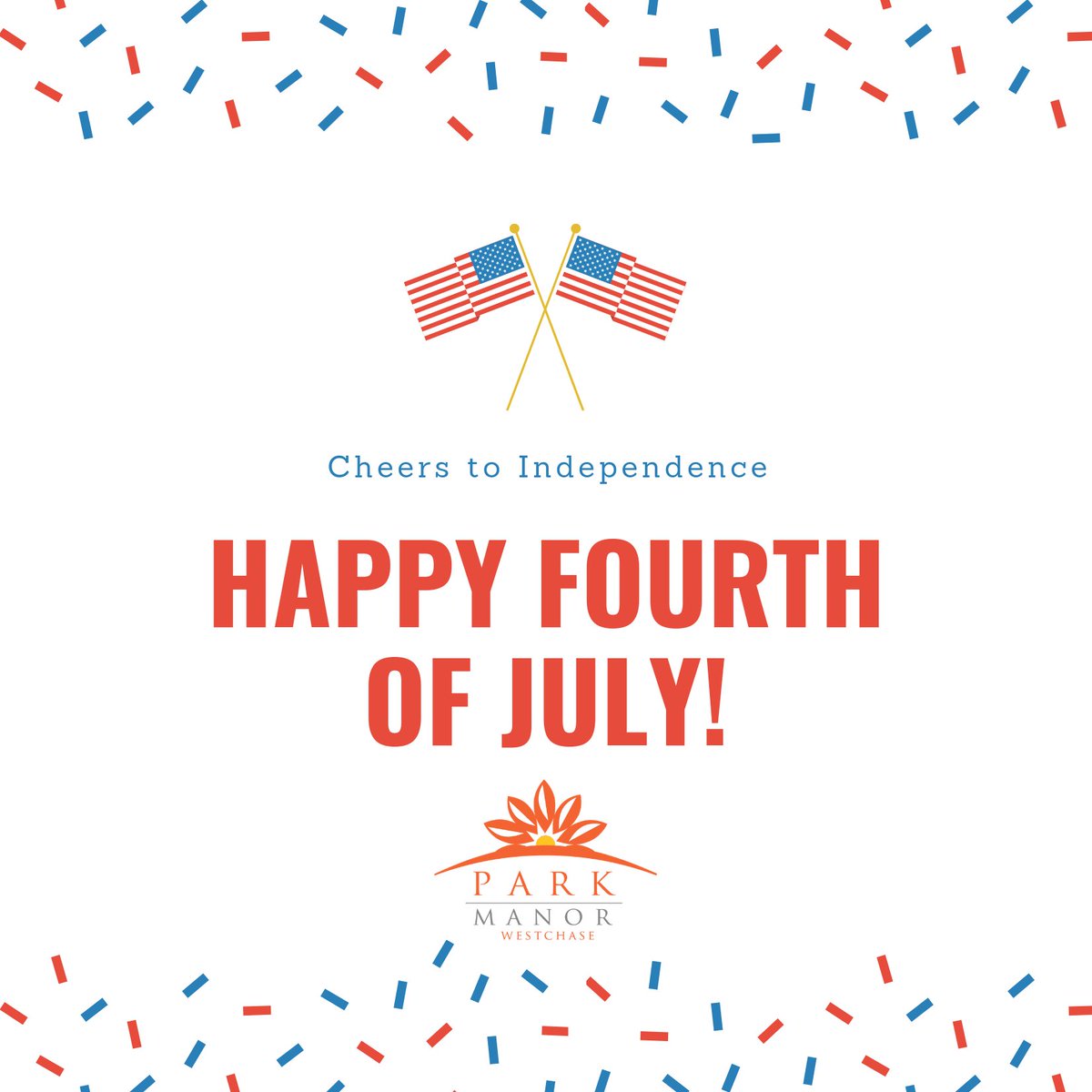 ParkManorWC's tweet photo. Happy Independence day! We wish you a wonderful and safe celebration with your loved ones ππΊπ²π¦
#Happy4thJuly #IndependenceDay #skillednursing #HMGcares https://t.co/D4UPrL8Yun