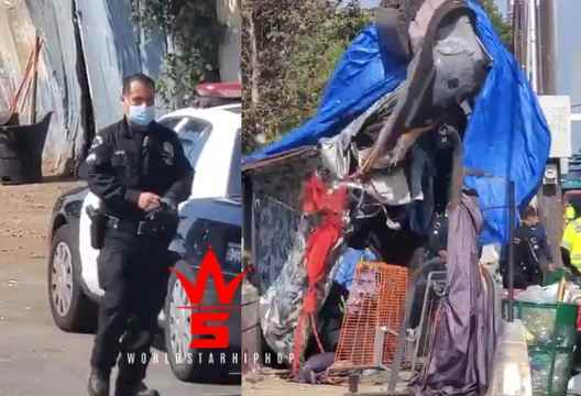 kkinnertainment's tweet photo. Heartless: Police Destroying Homeless People Homes In California... Everything They Had Is Now Gone! 

https://t.co/yrbKDWHofV https://t.co/xEbR9rlINs