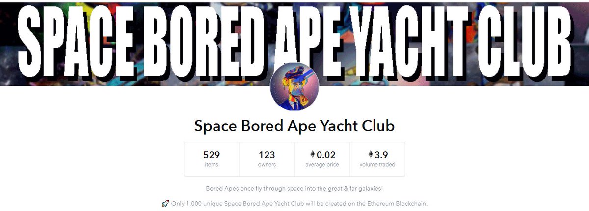 SpaceBoredApe's tweet image. Half of the way.
🚀123 owners
🚀3.9 ETH volume traded

I can't say any word but thank you 🙏🙏🙏
Your support and encouragement mean everything to me 😍😍😍

opensea.io/collection/spa…

 #nftcollector  #nftlcollectibles #BAYC #apestogetherstrong  #OpenSea #SpaceBoredApe