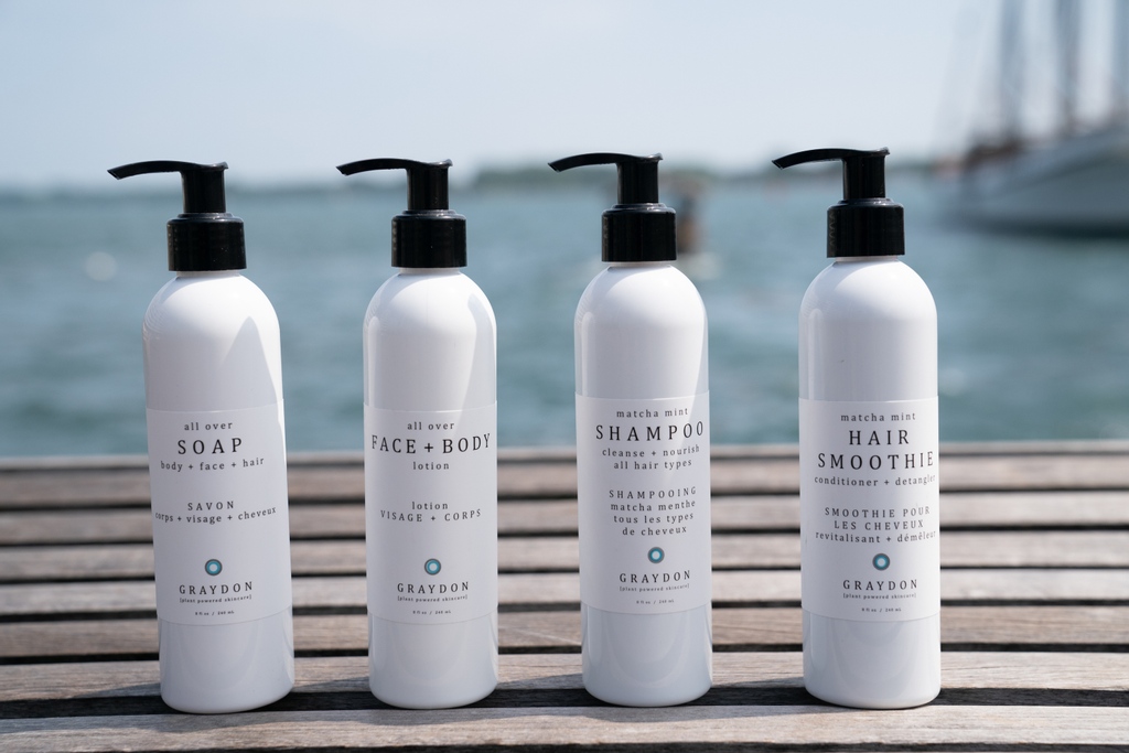 graydonskincare's tweet photo. STOCK THE DOCK + GWP⛱☀️ Did you hear the news? Until Monday, pick ANY variation of our Stock the Dock products and your fourth one will be free! 💙 (AKA get 4 for the price of 3) #GiftWithPurchase #LakeFriendly #Lotion #Shampoo #Conditioner https://t.co/HOWb6cjaZ9 https://t.co/MbxOaz5JLX