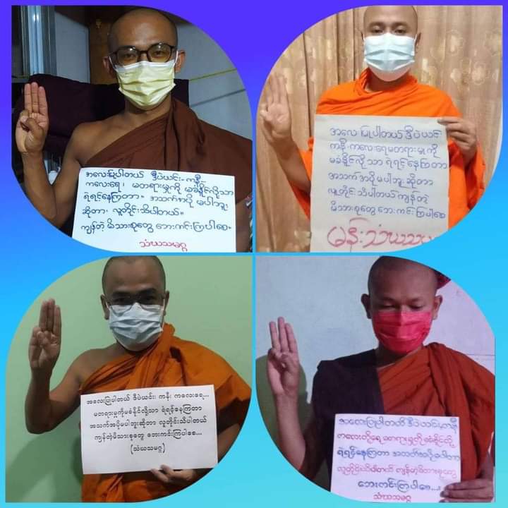 hmone_myu's tweet photo. Monks from Mandalay Sangha Union prayed to release of all detainees and free from all suffering of Myanmar people by reciting Buddha sermons.
#July4Coup
#WhatsHappeningInMyanmar https://t.co/ubv7LptsKr