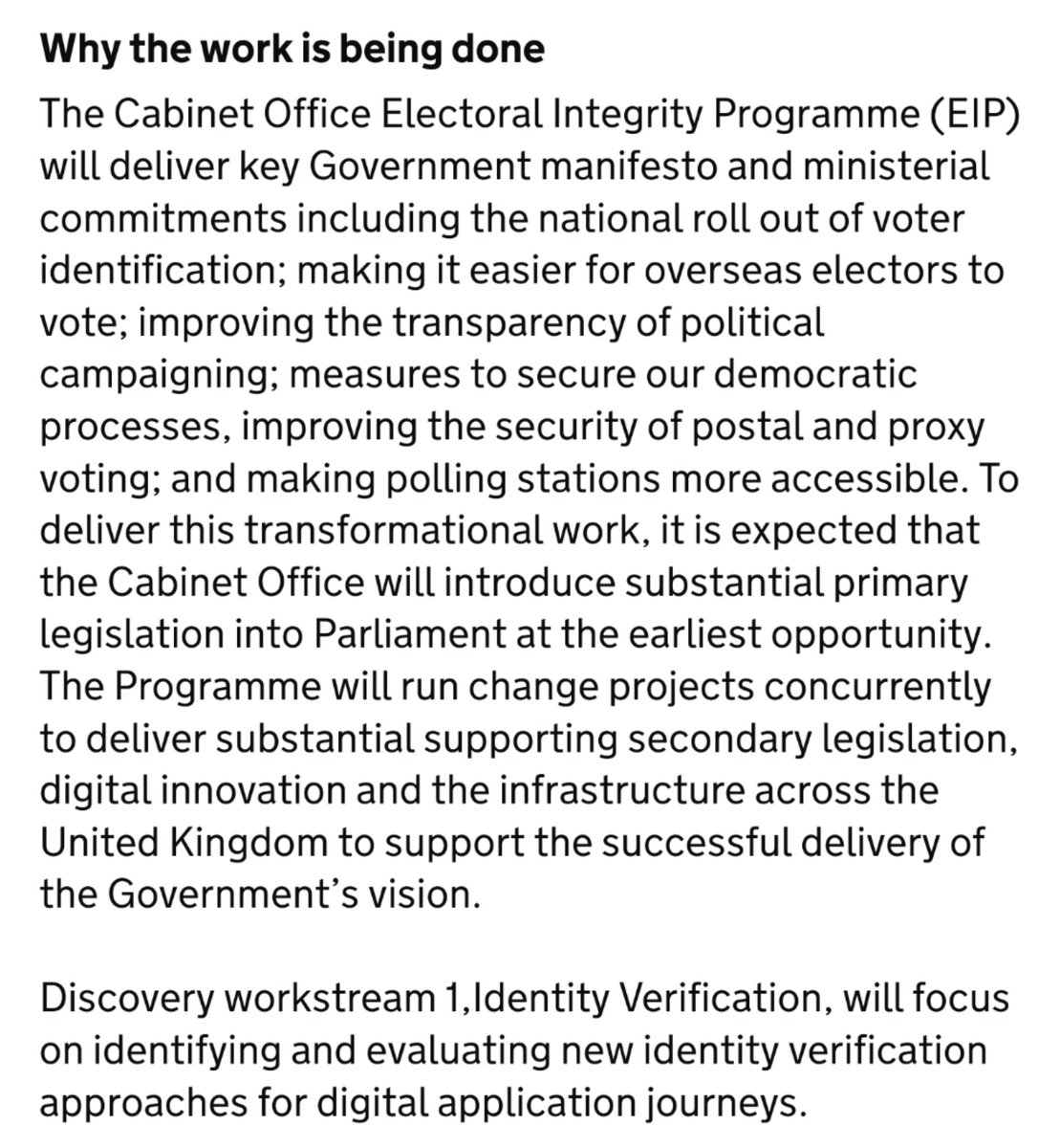 EinsteinsAttic's tweet image. Hmm 🤔

£100k on consultants for ANOTHER #IDsystem (#VoterID) that ignores / cuts across whatever @GDSTeam is doing with #GOVUKaccounts and @DCMS's #ID "#TrustFramework"?

It's almost as if the left hand hasn't a clue what the right hand is doing...

digitalmarketplace.service.gov.uk/digital-outcom…