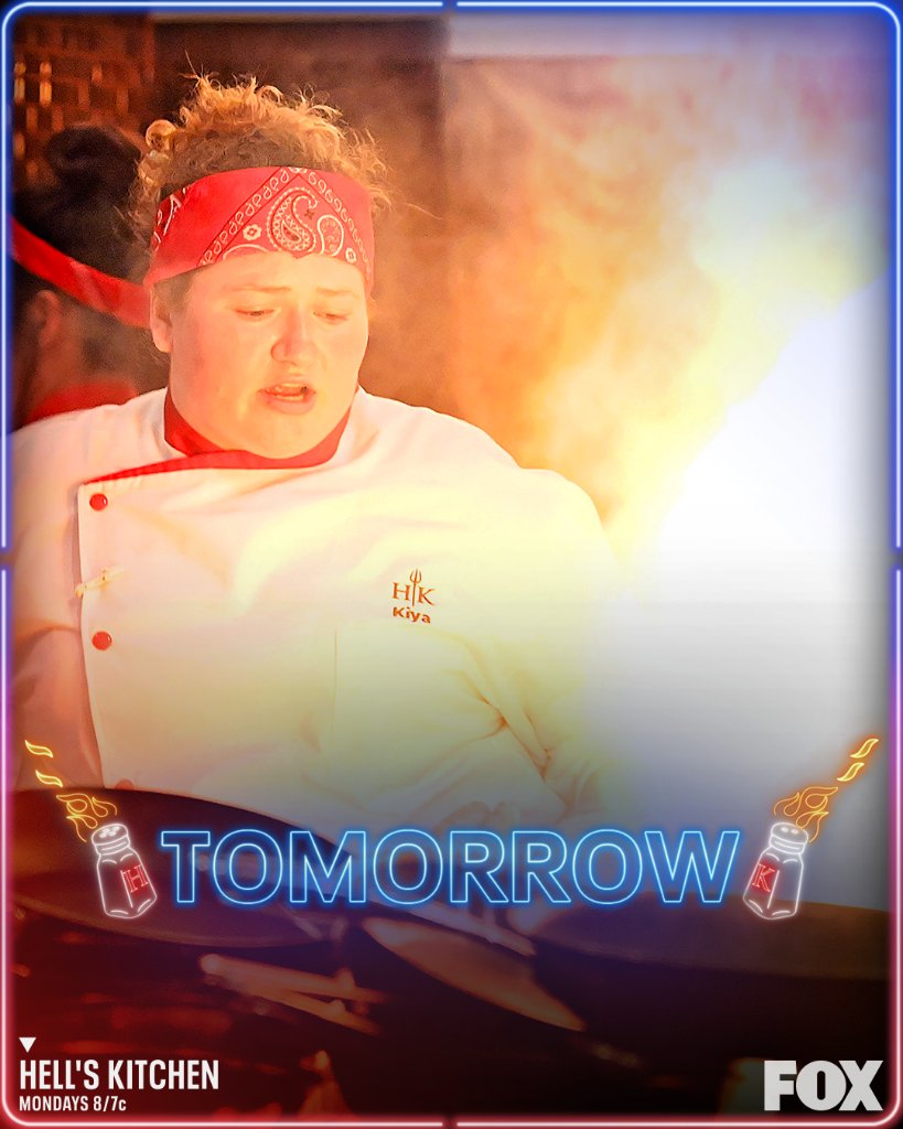 HellsKitchenFOX's tweet photo. 🎶 Baby, Kiya's turning the temperature hotter 🎵

♪ Cuz it's burning up, burning up ♫... in #HellsKitchen tomorrow. 🔥 https://t.co/2eTA8jyEsv