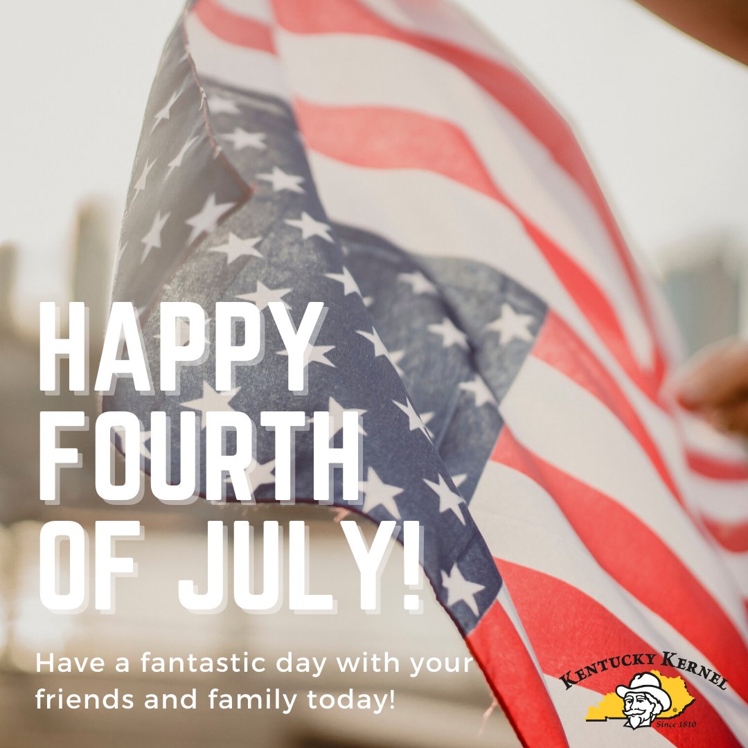 Kentucky_Kernel's tweet photo. Happy Fourth of July! 🇺🇲 

We hope everyone has a wonderful and safe holiday celebration! 🎉  #SimplyDeliciousSince1810 https://t.co/h1iJxbHPTO