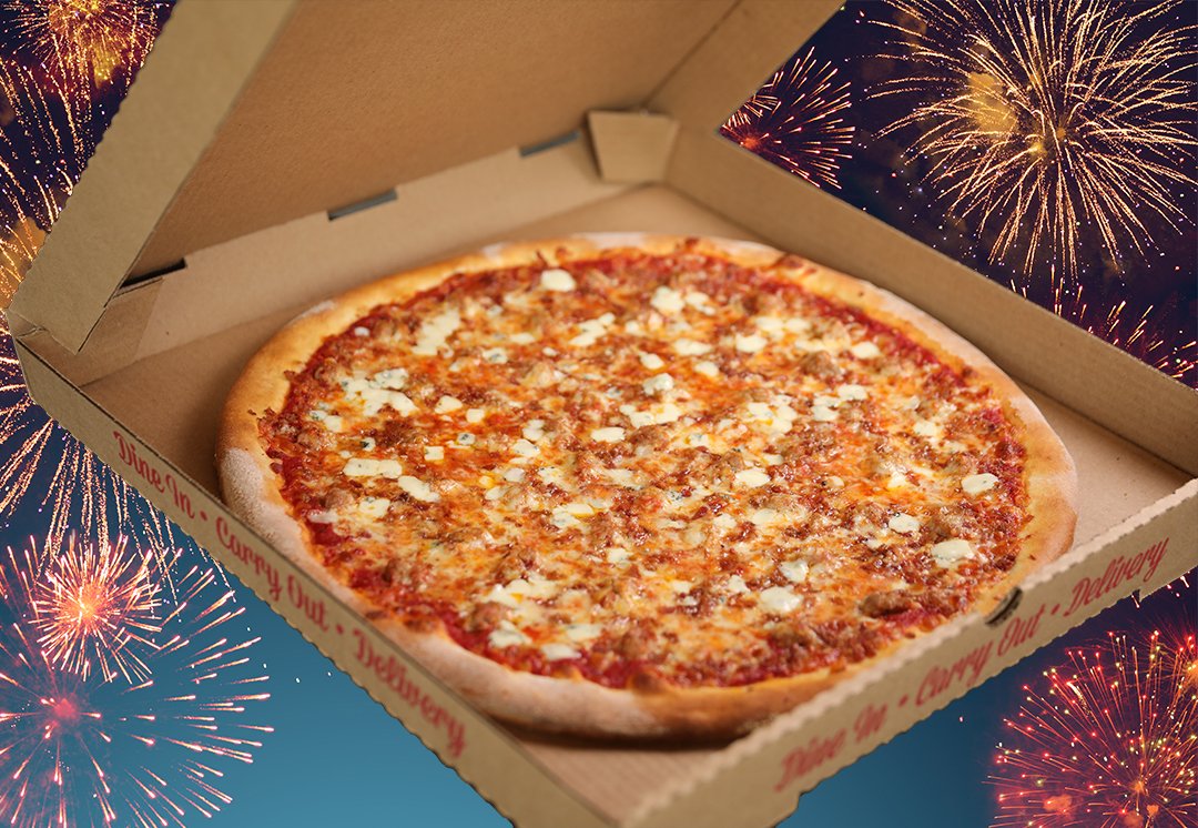 What's better than showing up to the party with fireworks?

Showing up to the party with pizza 😎 🍕 Especially when you can get half off your second large cheese pizza. Check out our website for details. Online only. Ends Monday.

#happyfourthofjuly