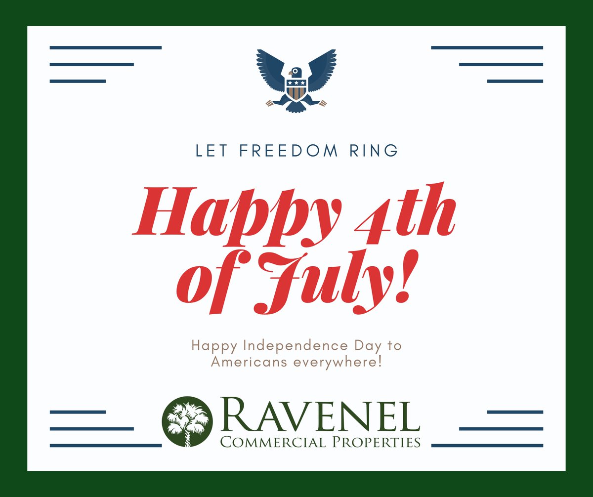"America was not built on fear. America was built on courage, on imagination, and on unbeatable determination to do the job at hand." -Harry Truman

#fourthofjuly #july4th #CRE #charleston #commercialRE
