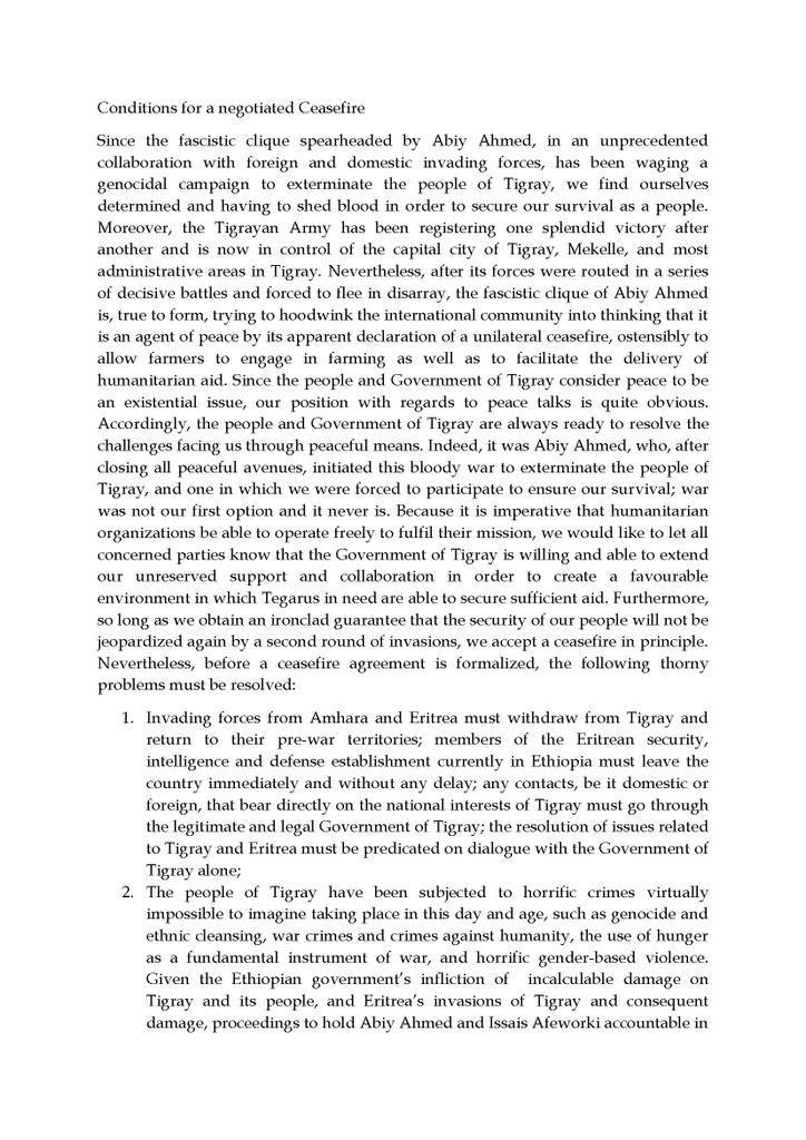 NeaminZeleke's tweet photo. #TPLF fascists issued a statement in effect demanding total independence for #Tigray region & meanwhile demanding all sorts of benefits to suck the rest of the #Ethiopia blood dry. #Ethiopia must not submit to such delusional & brazen demands. #Intlcom should not fall for it😖⬇️ https://t.co/yPlkSvK4k0