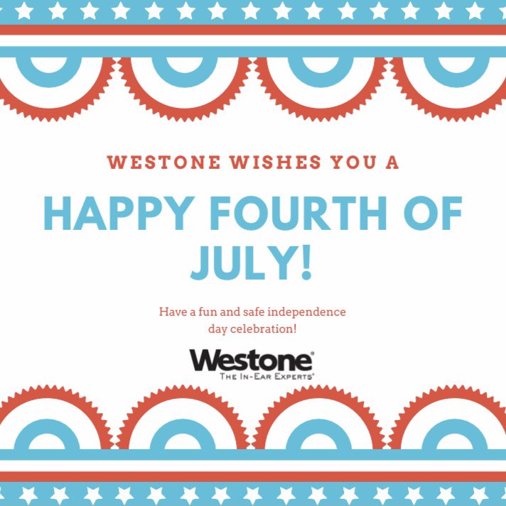 WestoneMilitary's tweet photo. Happy 4th from all of us at Westone! Did you know fireworks can impact your hearing? Read our latest blog post to learn more: https://t.co/F5salTtKNs
Have a fun and safe holiday! https://t.co/b1Uu0en3D2
