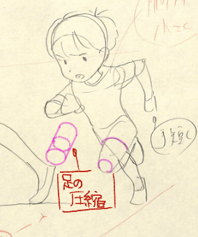 【手足の立体は「圧縮と断面」で描く】
※21年6月基礎コース【走りポーズ】添削結果より 