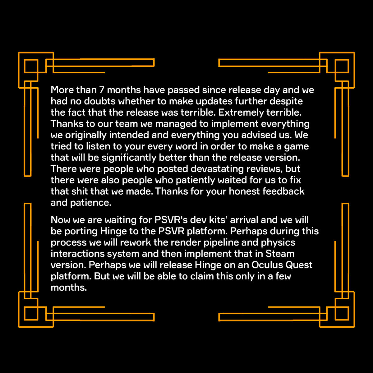 vr_arcadia's tweet photo. We finished Hinge's update cycle! https://t.co/jFAcTyItdr