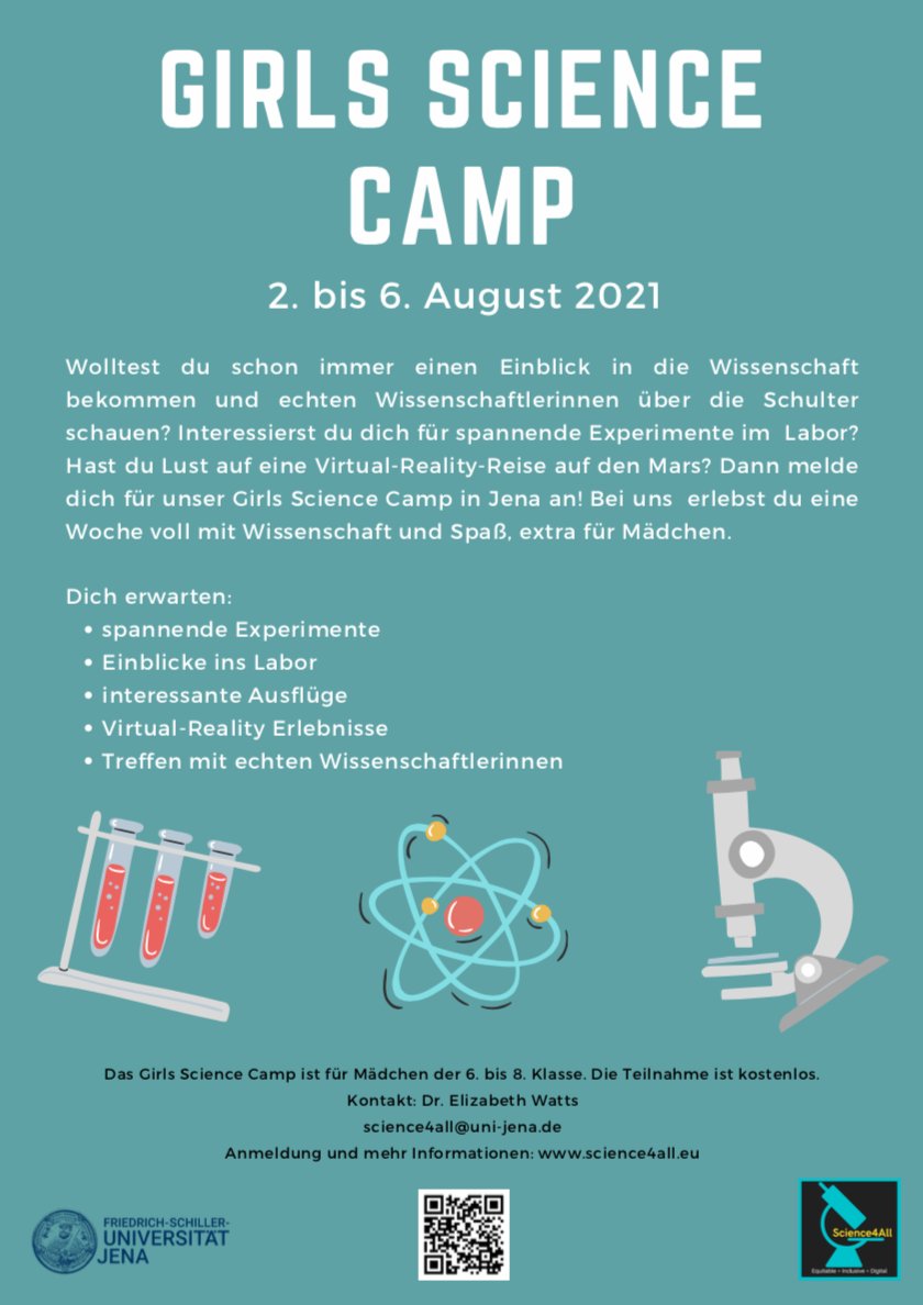 Wir können unser erstes Girls Science Camp im August kaum erwarten! #GirlsScienceCamp #Sciencecamp #MINT #Girls #DigitaleBildung #twlz #girlsinscience #MINTvernetzt