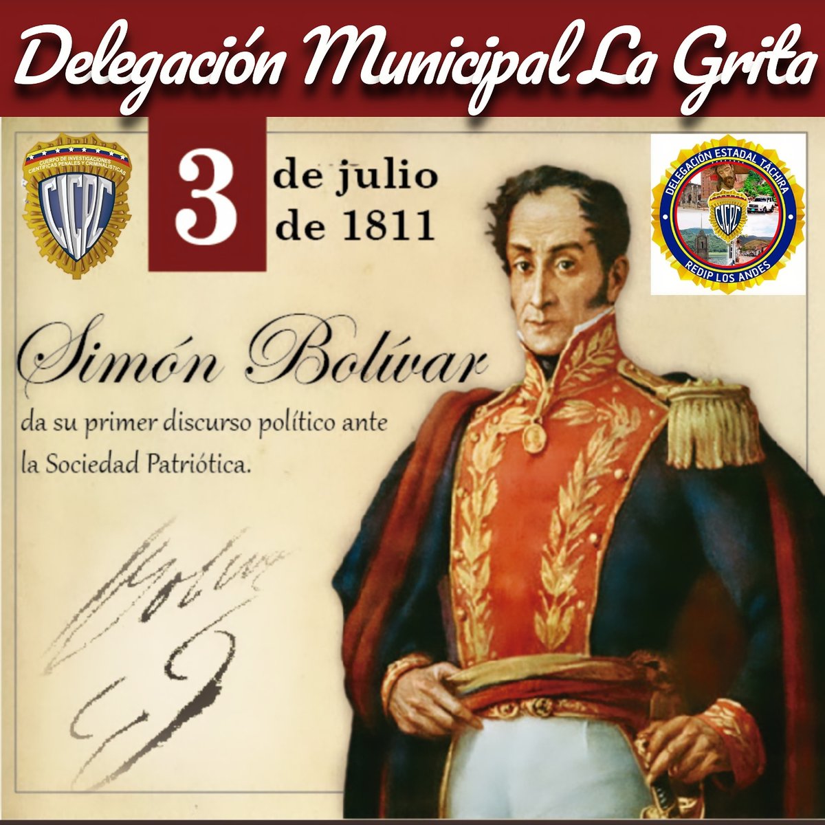 cicpclagrita's tweet image. Delegación Municipal La Grita

■ Simón Bolívar da su primer discurso político ante la Sociedad Patriótica (1811).

instagram.com/p/CQ6OMI8Bd1X/…