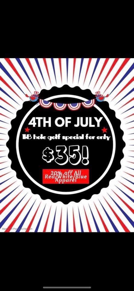 The $35 special is good thru Monday! Come on out and enjoy some golf! 507-537-1622