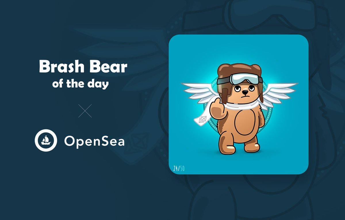 BearBrash's tweet photo. Hey everyone! 👋🏻

Brash Bear of the Day - Pilot 😎✈️

Revvin' up your engine
Listen to her howlin' roar
Metal under tension
Beggin' you to touch and go

https://t.co/6Onuf0RypP

#OpenSeaNFT #cryprtoart #nft #NFTs  #nftcollector #NFTCommunity  #NFTartist https://t.co/eYW3YxAMGB