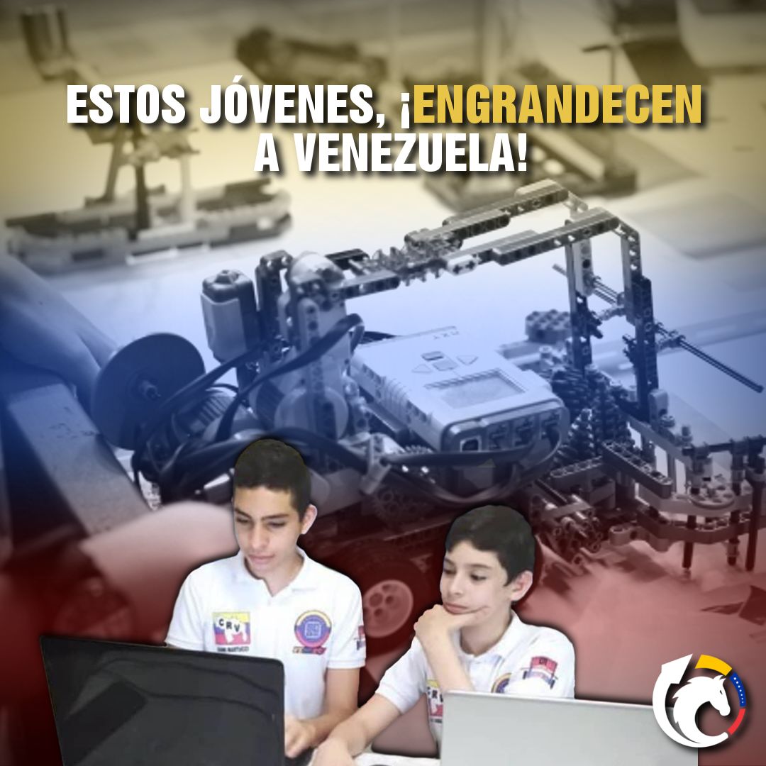 OrdenVzla's tweet photo. En días pasados los jóvenes Gianni Martucci de 13 años, y José Miguel Valero 12 años, estudiantes del primer año de bachillerato en el estado Trujillo, dejaron en alto el nombre de nuestro país, al ganar el premio Roboticistas 2021 https://t.co/0XBhO655Wf
