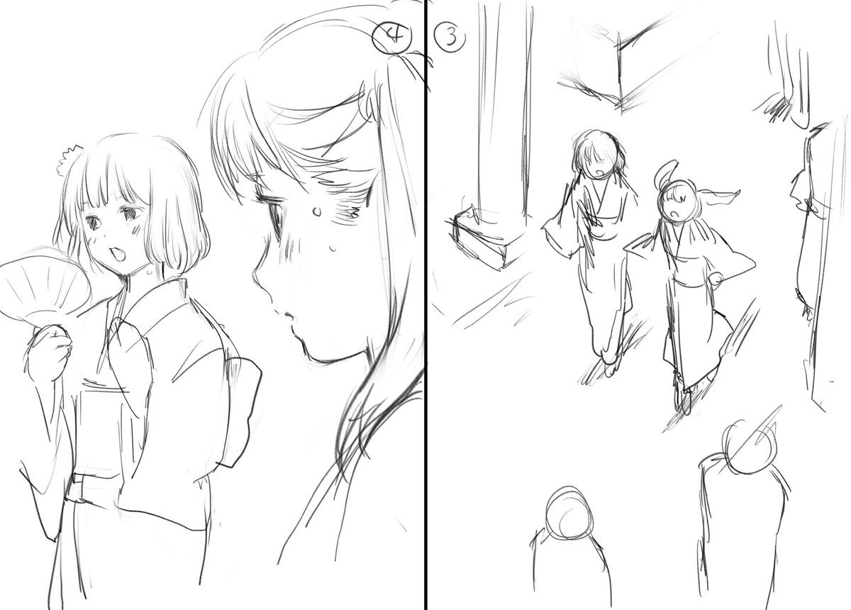 #漫画力UPワークショップ 7月に参加しました😊
今回のテーマは「夏祭り」…!エモい☺️
浴衣の2人を描くのが楽しかった😆
ネーム完成させて上げます😌 