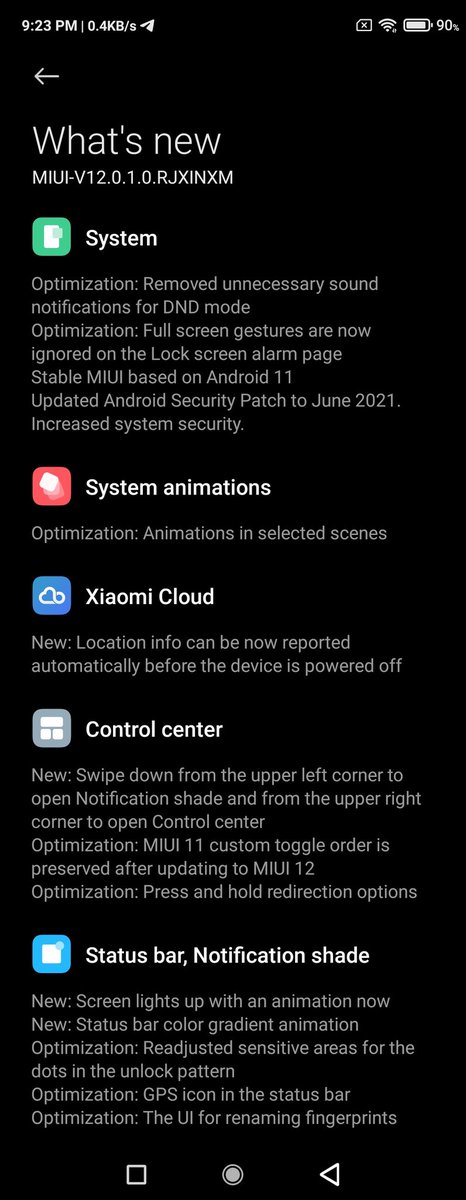TrvlGeek's tweet image. Updated the #RedmiNote9ProMax to #Android11 based #MIUI12. This is a stable beta released. You can use the following link and post download, use the #MIUI updater app to manually update to Android 11. 
bigota.d.miui.com/V12.0.1.0.RJXI…