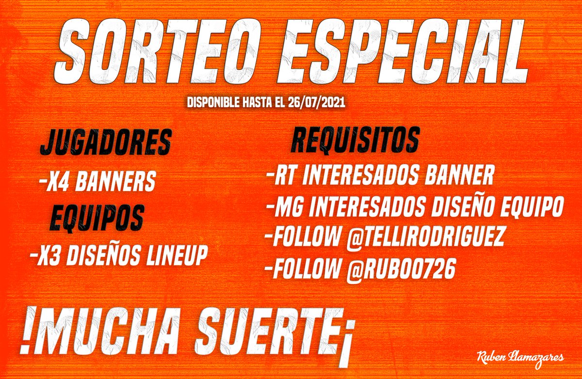 Dije que haría un sorteo, y que mejor momento que ahora que se acerca mi cumpleaños.

fácil, banner para la gente, diseño de alineación o algo así para los clubes, ya se habla. Puedes participar en la que mas te interese o en las dos, y el follow porque hay que come😵‍💫