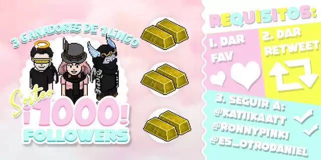 KathiiKatt's tweet photo. 🌟Sorteo 1000 Followers 🌟

🏆3 Ganadores 🏆 
💰1 Lingo para cada ganador 💰
Requisitos 🌟
✅ Dar RT + ❤️
✅ Seguir a @ronnypinki ❤️@ES_otrodaniel ❤️ @katiikaatt 😏

⏰ Termina el 07/07 https://t.co/8U2nuhRJgc